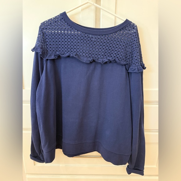 Eyelet Ruffle Sweatshirt - Picture 7 of 7